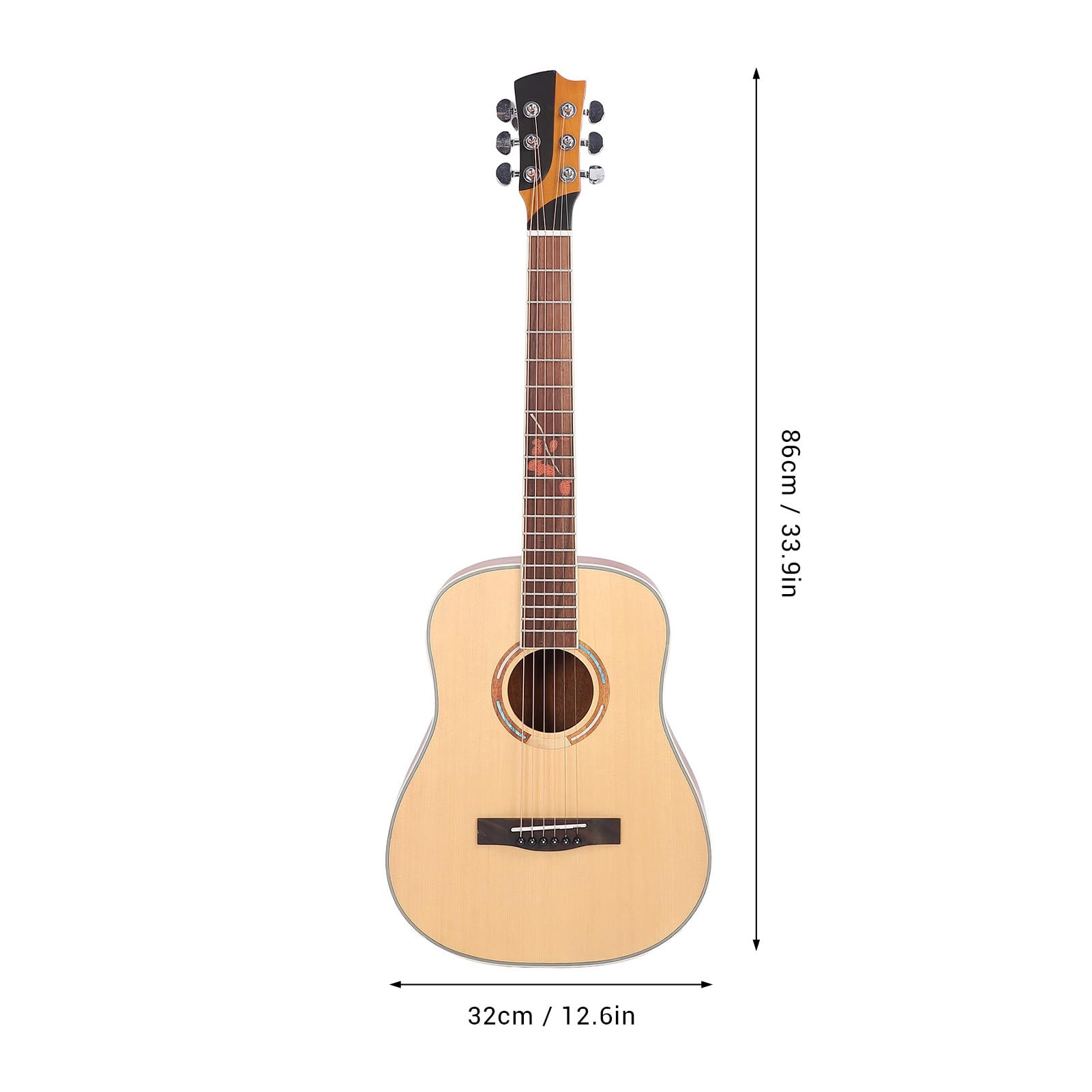 Chitarra, Strumento Musicale Portatile per Chitarra Folk da 34 Pollici a 6 Corde per Principianti