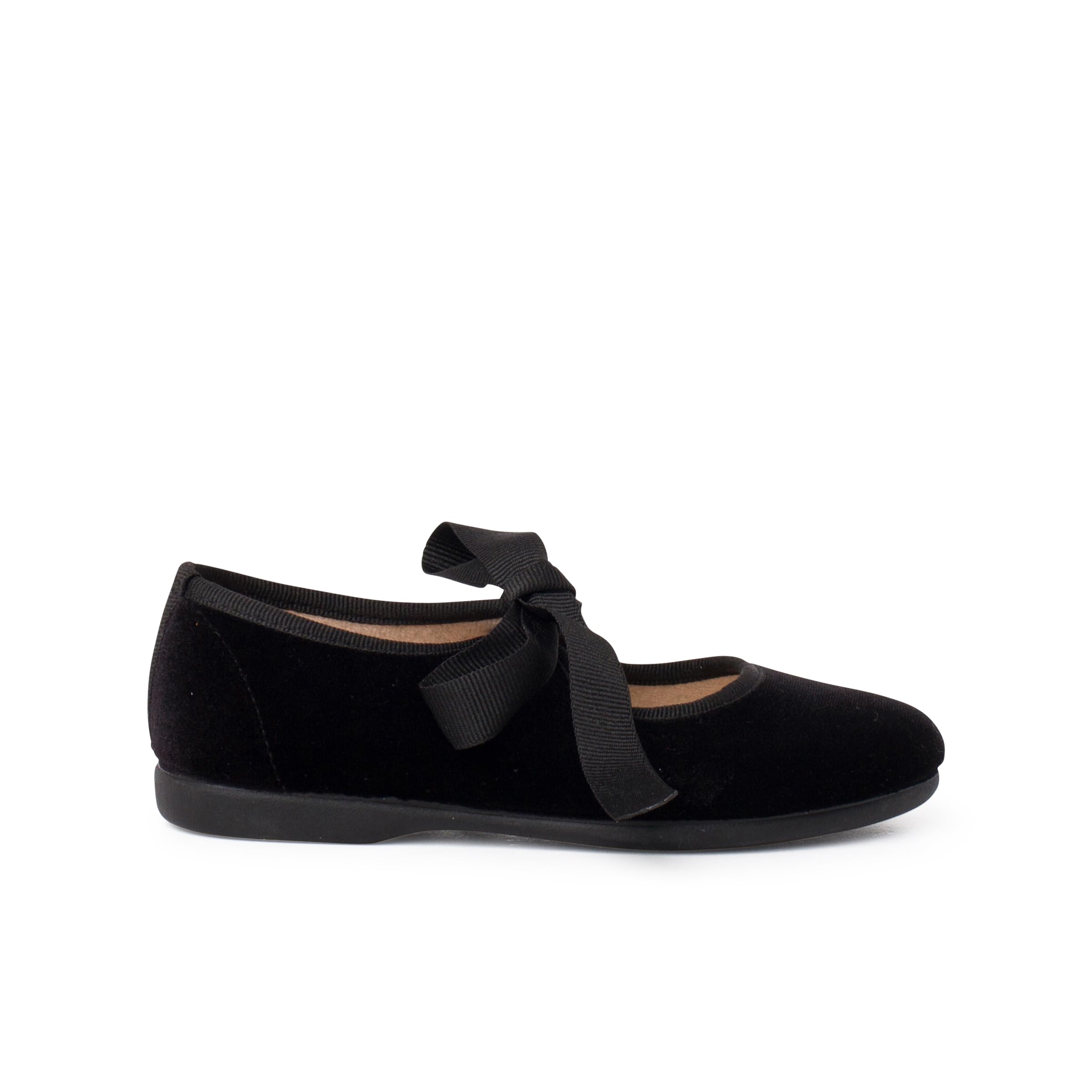 Pisamonas Chaussures Babies Velours avec Nœud Gros-​Grain Filles Taille 30 Couleur Noir