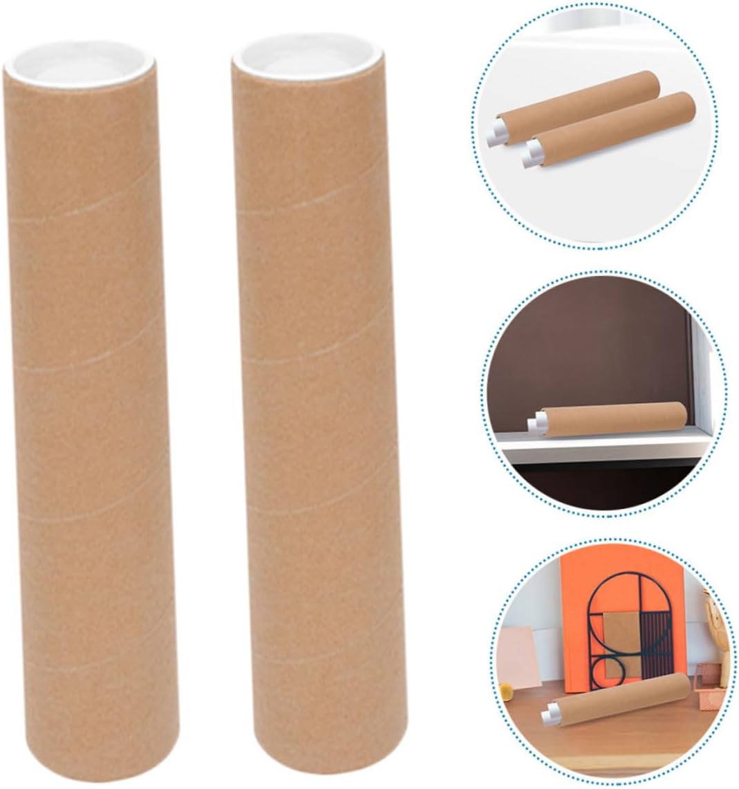 Holibanna 2Pcs Heavy Duty Artwork Storage Tubes Mailing Tubes with End Caps for Secure Document Transport and Long Term Storage for Posters and Art Prints