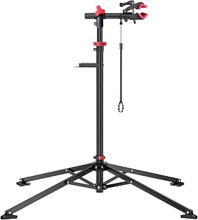Caballetes para Bicicletas, Soporte de Reparación Plegable y Ajustable con Bandeja Magnética Grande, Soporte de Rueda Delantera, Cabezal Giratorio 360°,Ultraligero, Carga Máxima 30 kg