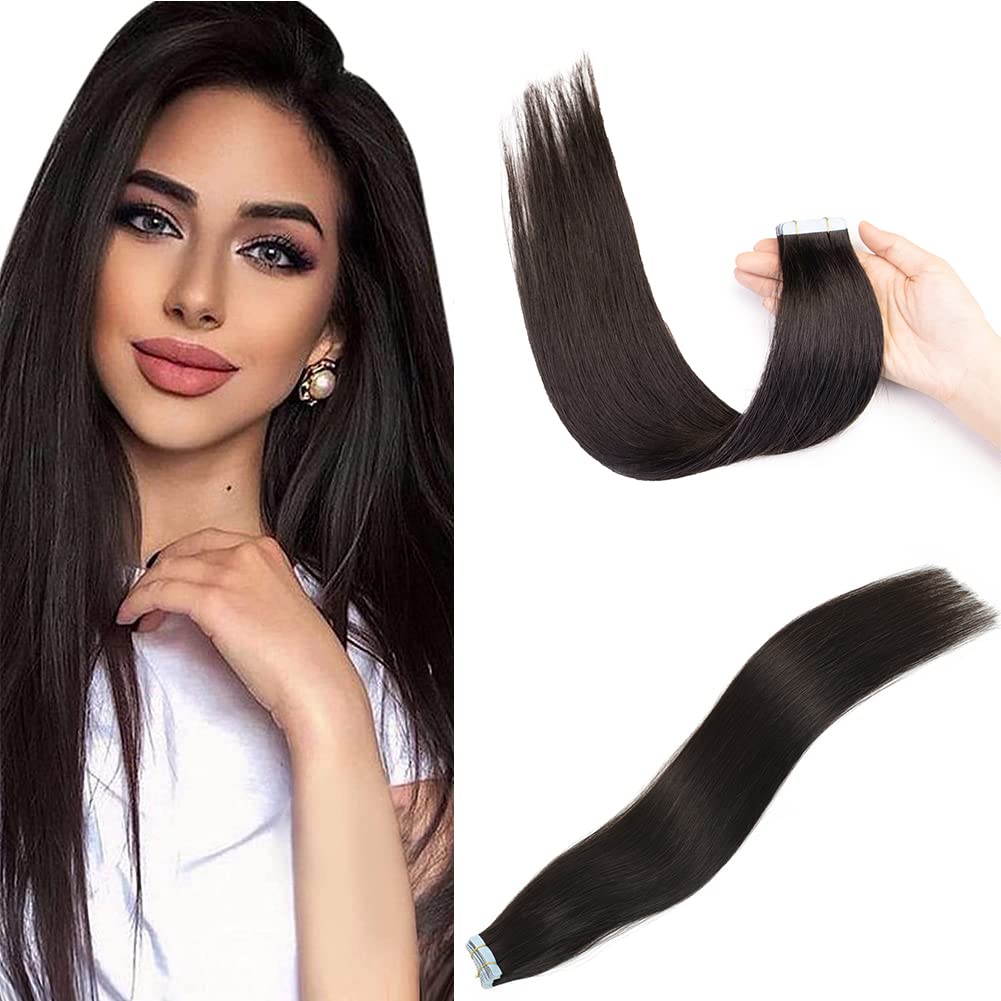 VADES Tape In Hair Extensions Human Hair Mixed Color Ash Blonde with Blonde Tape Hair Extensions Real Human Hair 20 Inch Invisible Seamless Skin Weft Extensions 50 Grams 20 Pieces