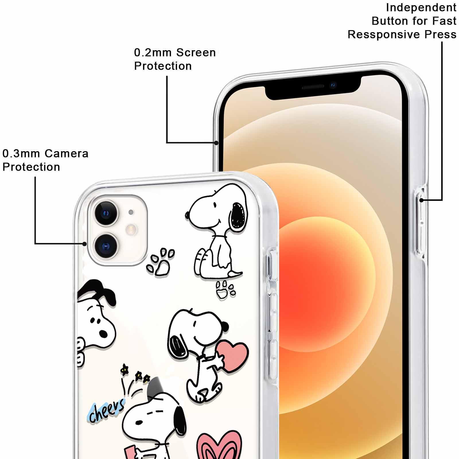 2 Cover Per IPhone 11: Custodia Morbida Silicone Con Disegni Cartoon Snoopy, Trasparente Opaca - 4