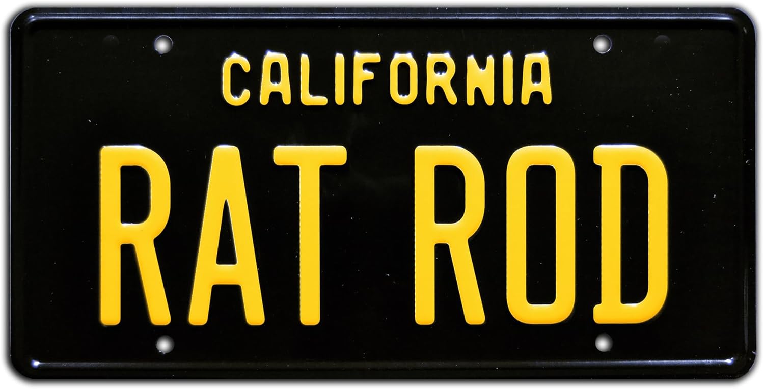 California Vintage  Varilla de rata  Placa de matrícula estampada de metal