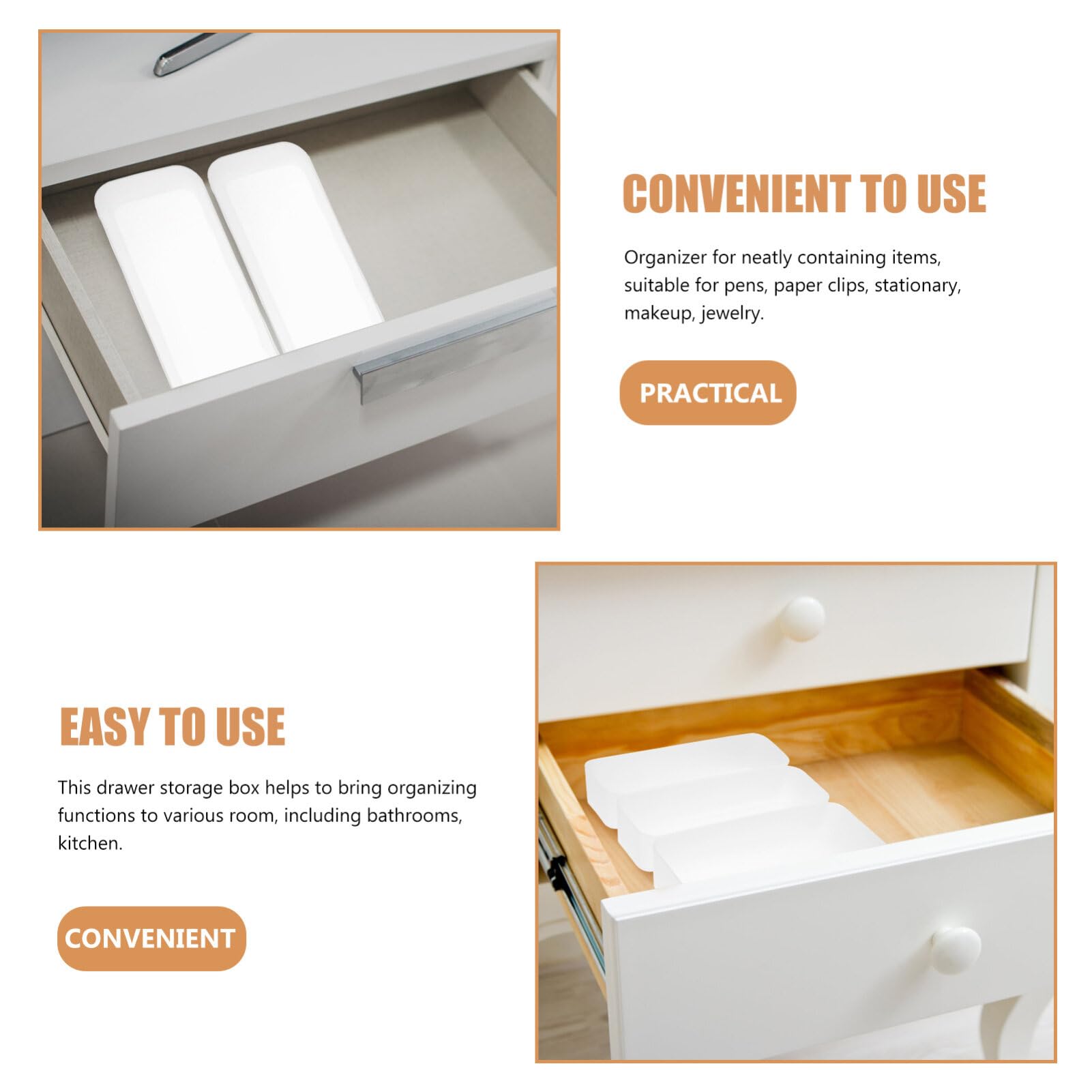 Angoily Organizzatore Cassetto Divisore per Cucina e Ufficio Comparti Plastico per Uso da Tavolo e Accessori da Cucina