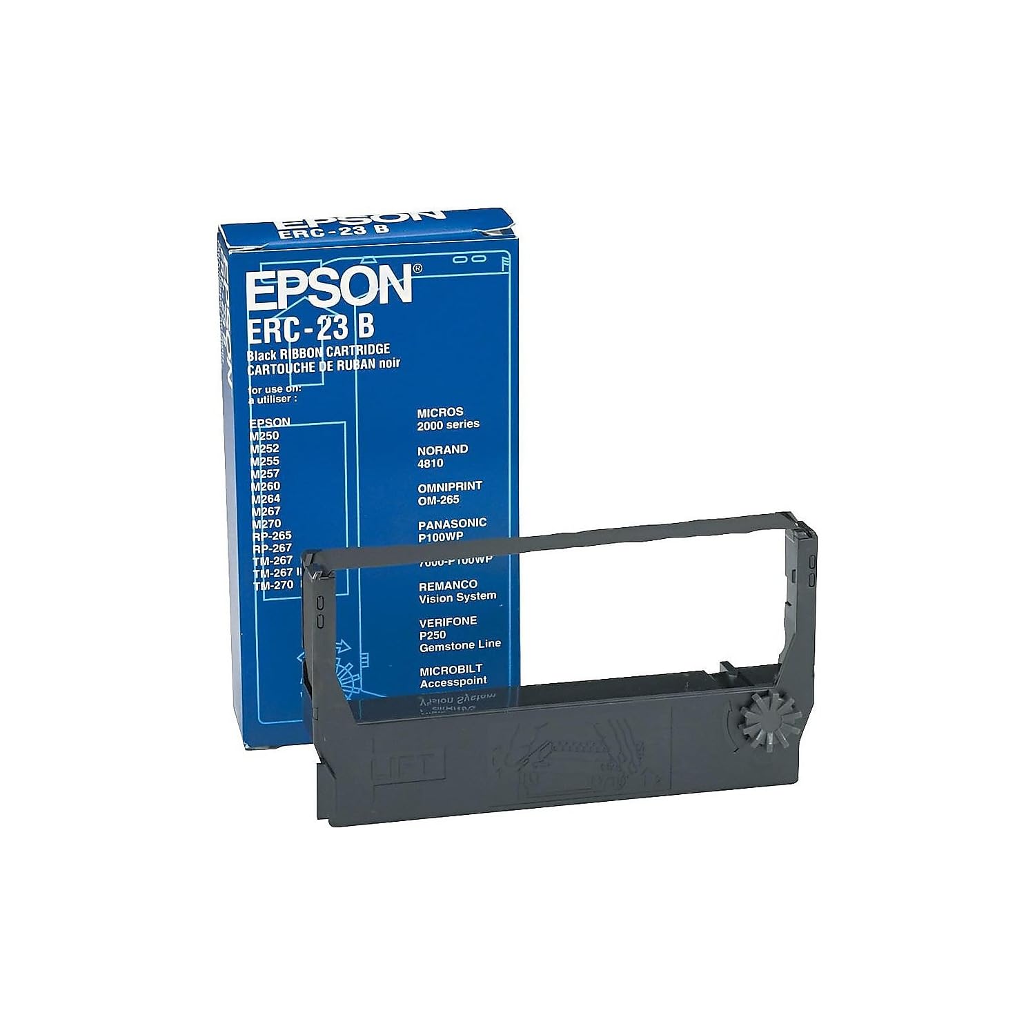 Epson ERC23B Ribbon Cartridge for TM-267/II,-250, -270, -280, M-260 series, black