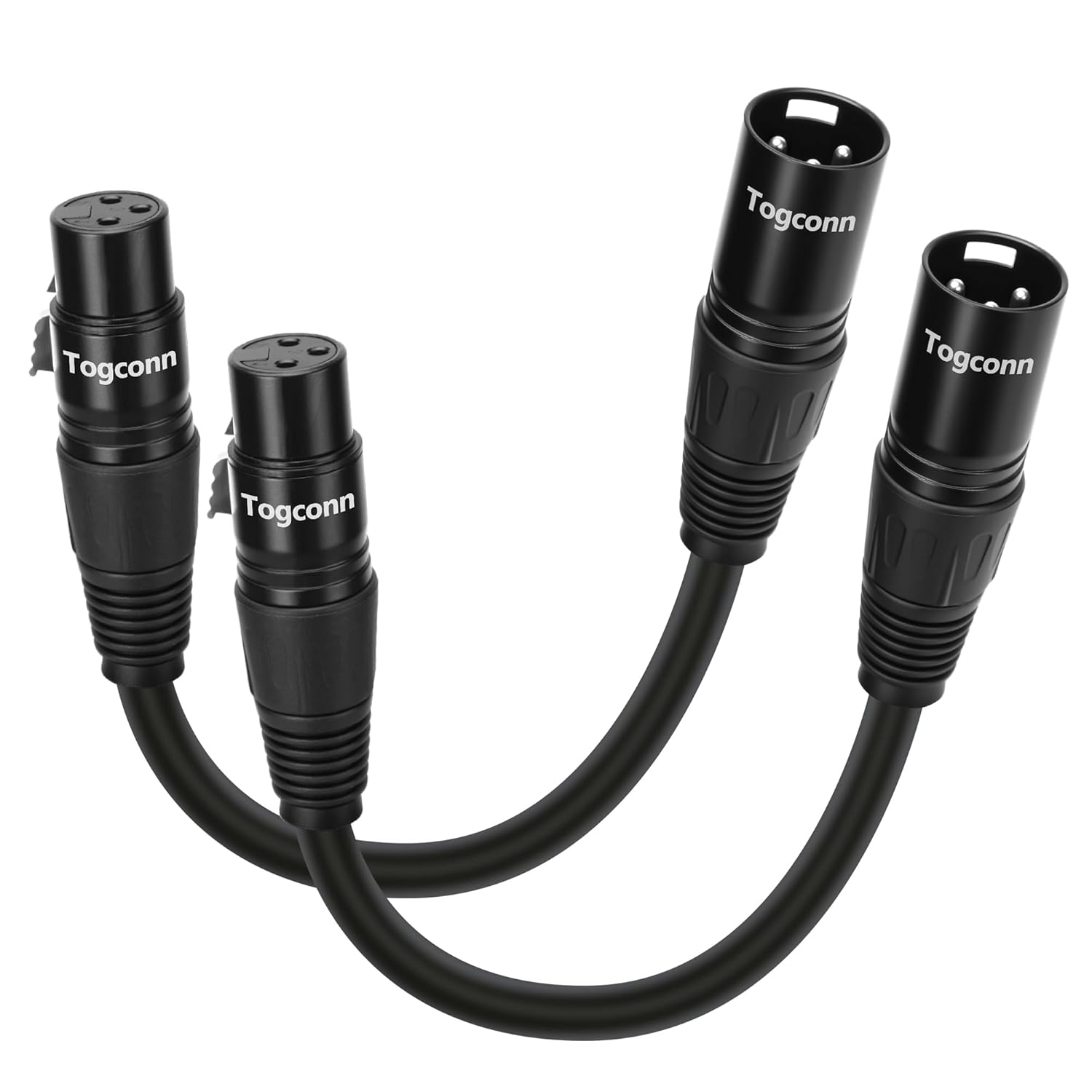 6-Pack Short XLR Mic Audio Extension Cables 0.6 Feet, 3-Pin XLR Male to Female Microphone Connector Extender Cord, Hi-Fi Sound for Speaker, Recording Studio, Mic Mixer, Audio Interface, Amplifier