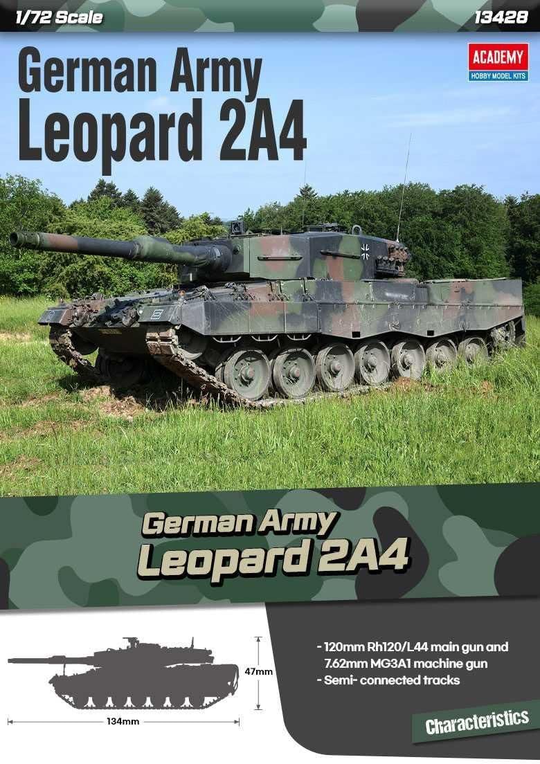 Academy 13428 German Army Leopard 2A4, ca.1980s-2000s 1:72 Model Kit