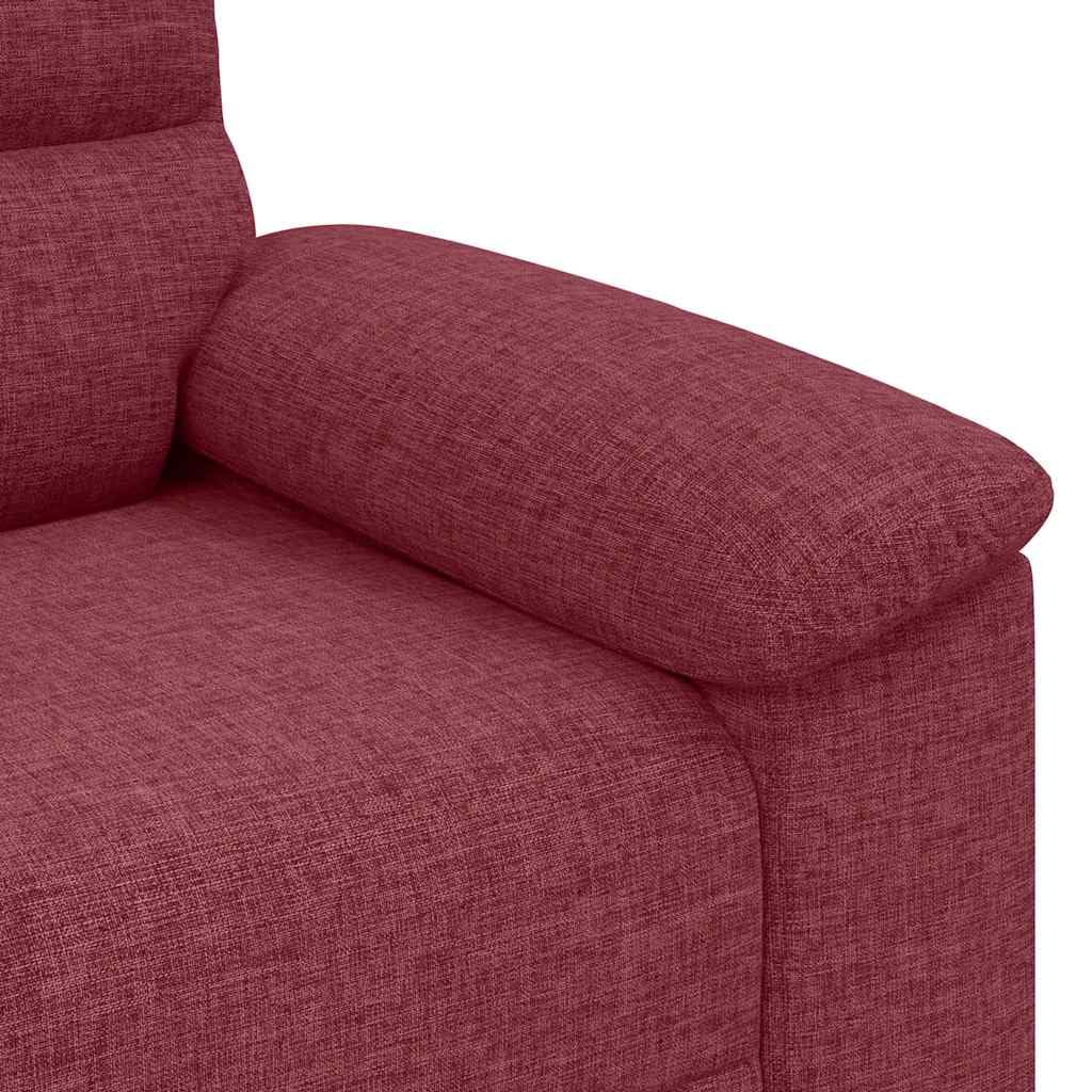 Sofá de 2 plazas tapizado de tela, color rojo vino, 160 x 81 x 84