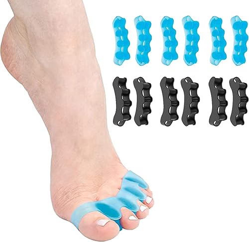 Paquete de 12 separadores de dedos para mujeres, espaciadores de dedos para pies, mujeres y hombres, alisador de dedos para dedos rizados, dedos de