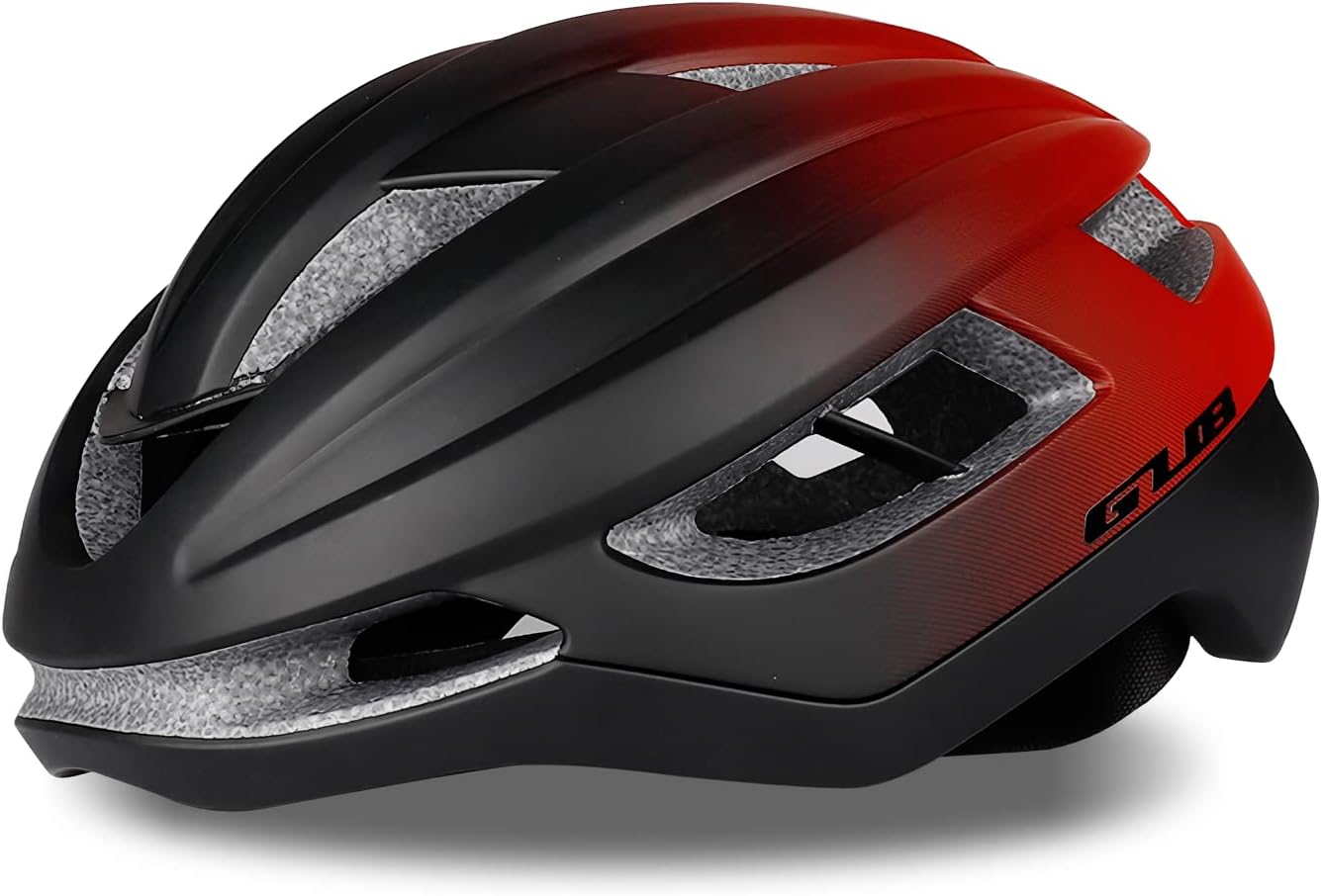 VGEBY GUB 自転車用ヘルメット 大人用 頭囲61~65cm XXL 特大サイズ ヘルメット 修理パッチ付き 男女兼用 CE認証 高剛性 超軽量 通気 サイズ調整可能 JJD XXL (グラデーションブラック・レッド)