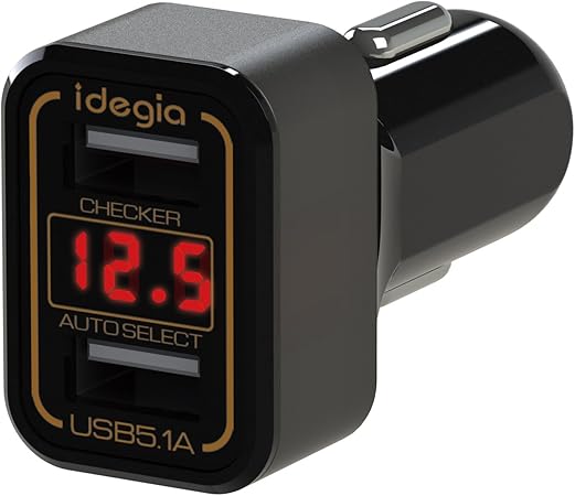 Amazon X 6 車載充電器 バッテリーチェッカー付 5 1a Dc12 24v車兼用 シガーソケット充電器 車 バイク