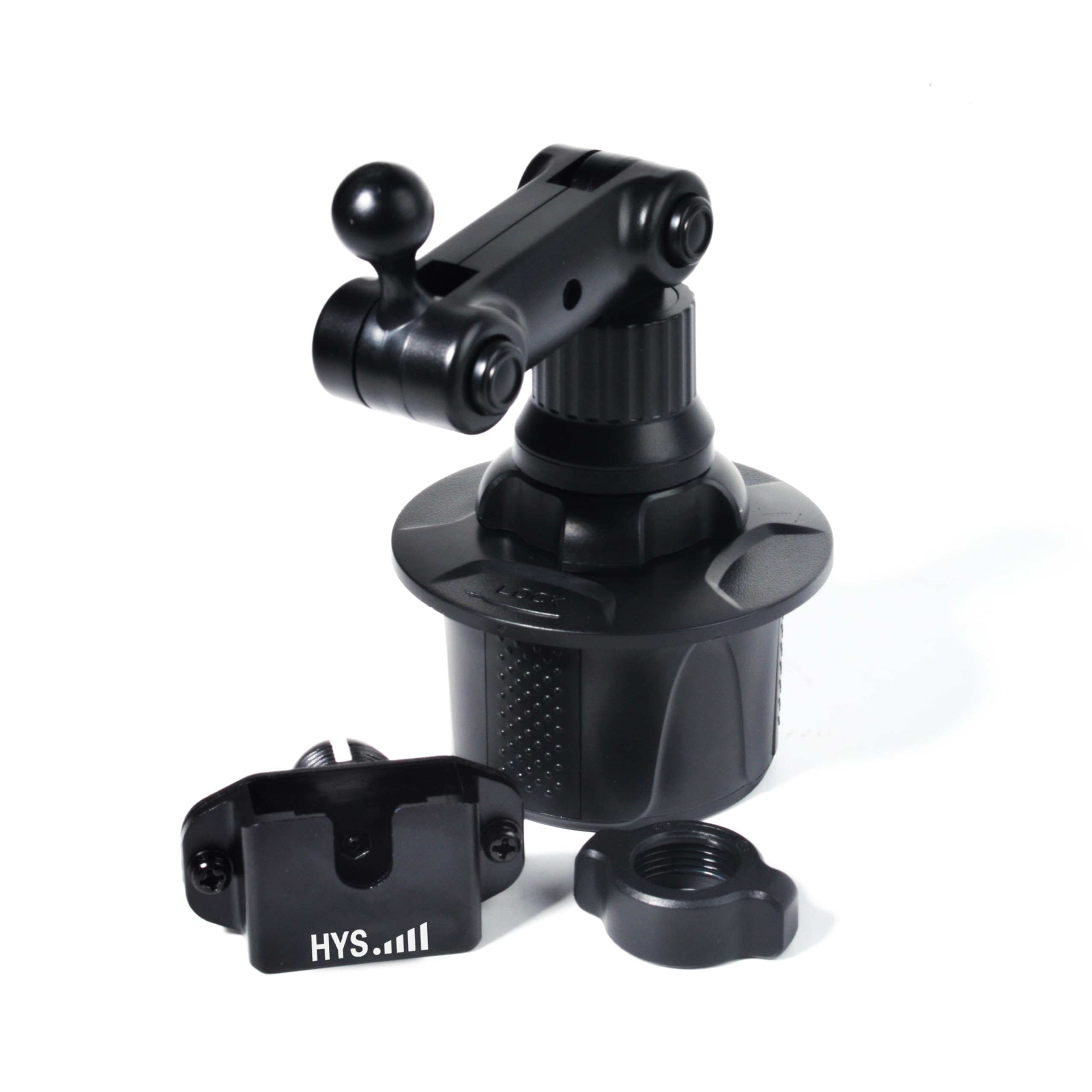 HYS Support d'autoradio compatible avec Baofeng UV5R Motorola Waklie Talkie et radio CB - Support de serrage arrière (S-2)