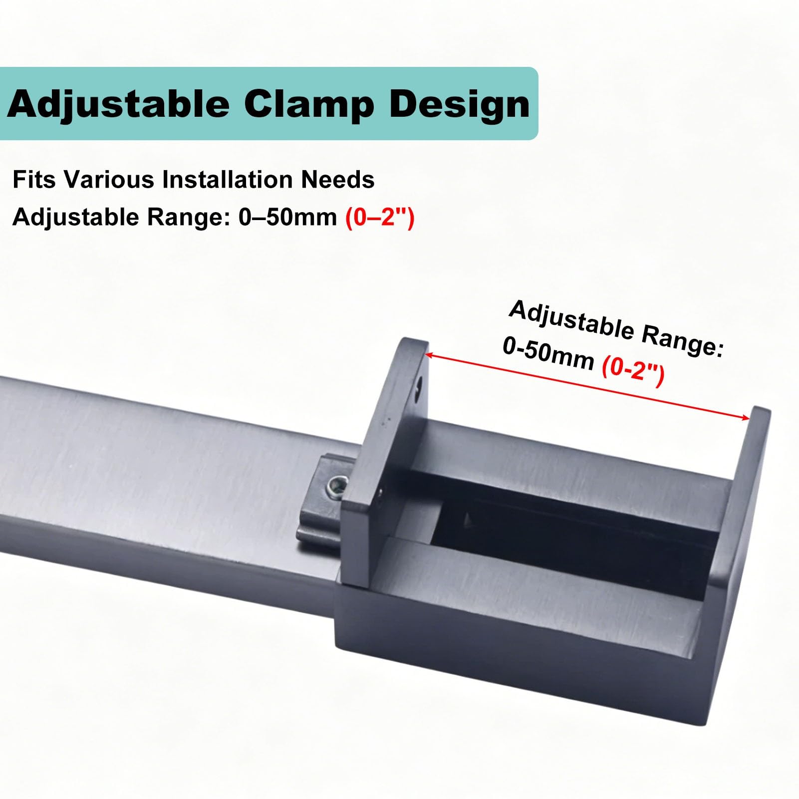Barra Stabilizzatrice per Box Doccia Barra di Supporto Regolabile per Schermo Doccia, Asta Stabilizzatrice Robusta in Acciaio Inox 304 per Porta Doccia e Pannello Fisso, Nero Opaco(50 cm (19.7"))