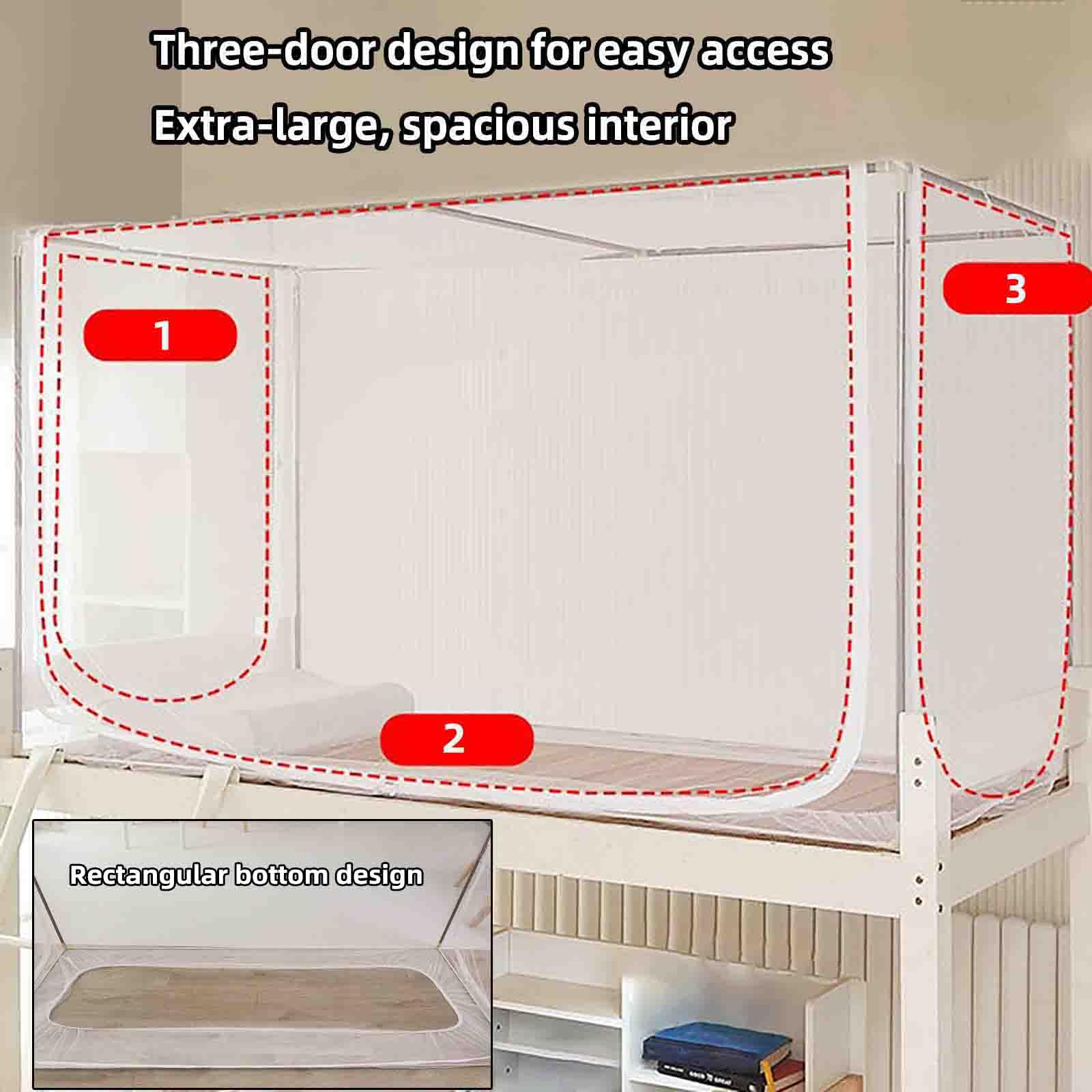 JUSHZ Moskitonetz Reise Reisebett Mückennetz Bett Mosquito Net Outdoor (80x190x80-120cm,pink)