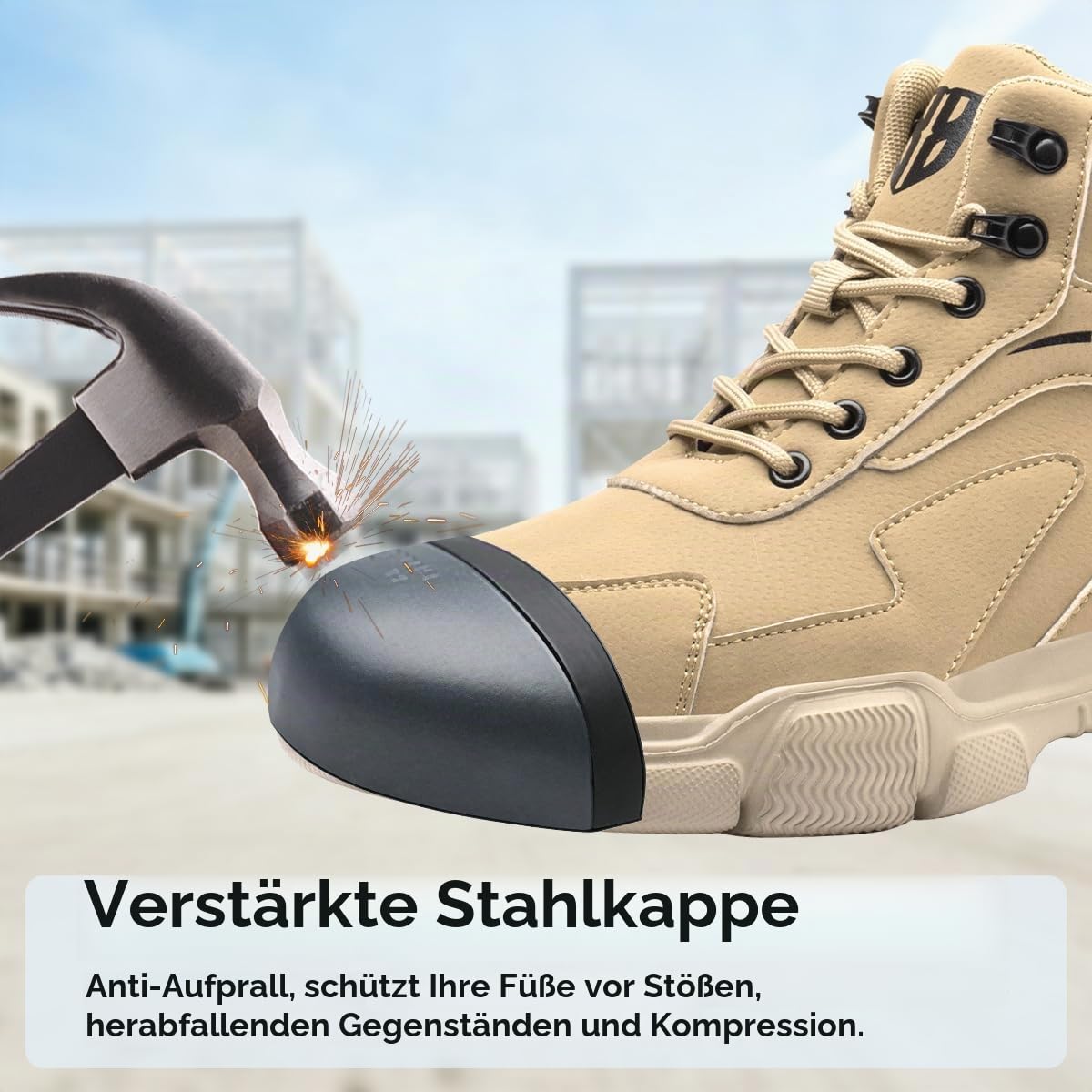 Sicherheitsschuhe Herren Leicht Sicherheitsstiefel Herren Damen Wasserdicht Arbeitsschuhe mit Stahlkappe