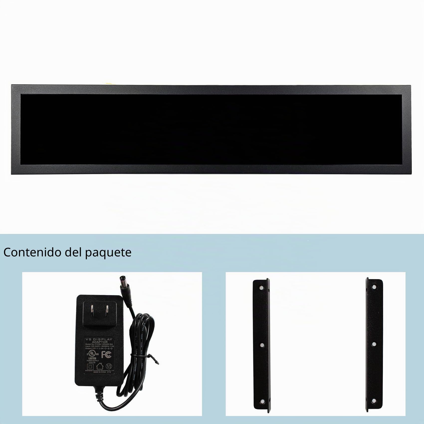 VSDISPLAY Monitor LCD Ancho portátil, 28" 1920 x 360 700nit IPS Pantalla de Tira Larga, Puerto de Video USB,para Game Manquee Gabinet Display, para Panel de Publicidad | Puerto de Video H/D USB,para Game Manquee Gabinet Display, para Panel de Publicidad