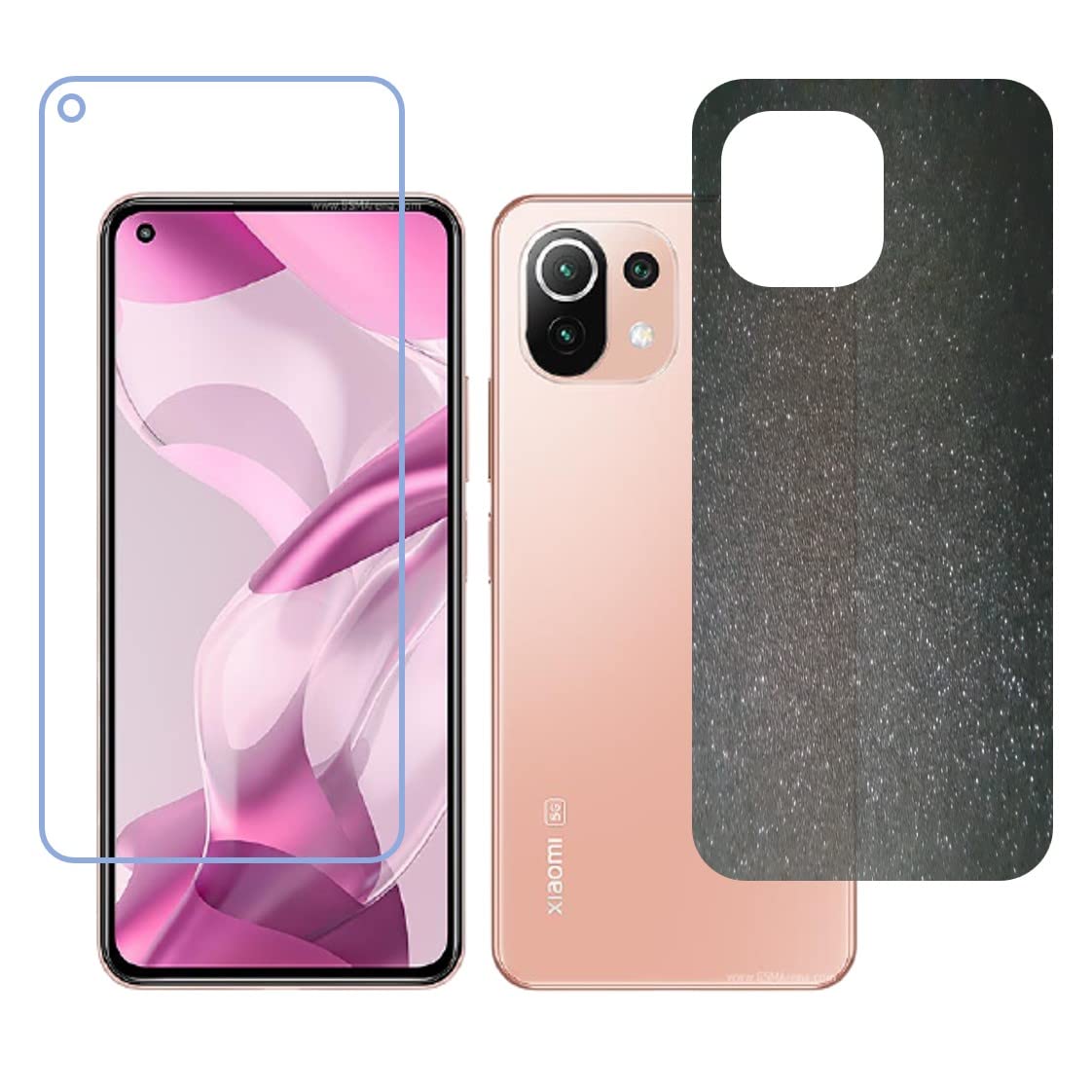 DVTECH? (Front and Back) 9H Ceramic Matte Front and TPU Sparkling Star Glittering Black Bubble Free Back Skin Gurad For Xiaomi 11 Lite 5G NE (Not a Tempered glass) DVTECH? (Front and Back) 9H Ceramic Matte Front and TPU Sparkling Star Glittering Black Bubble Free Back Skin Gurad For Xiaomi 11 Lite 5G NE (Not a Tempered glass)