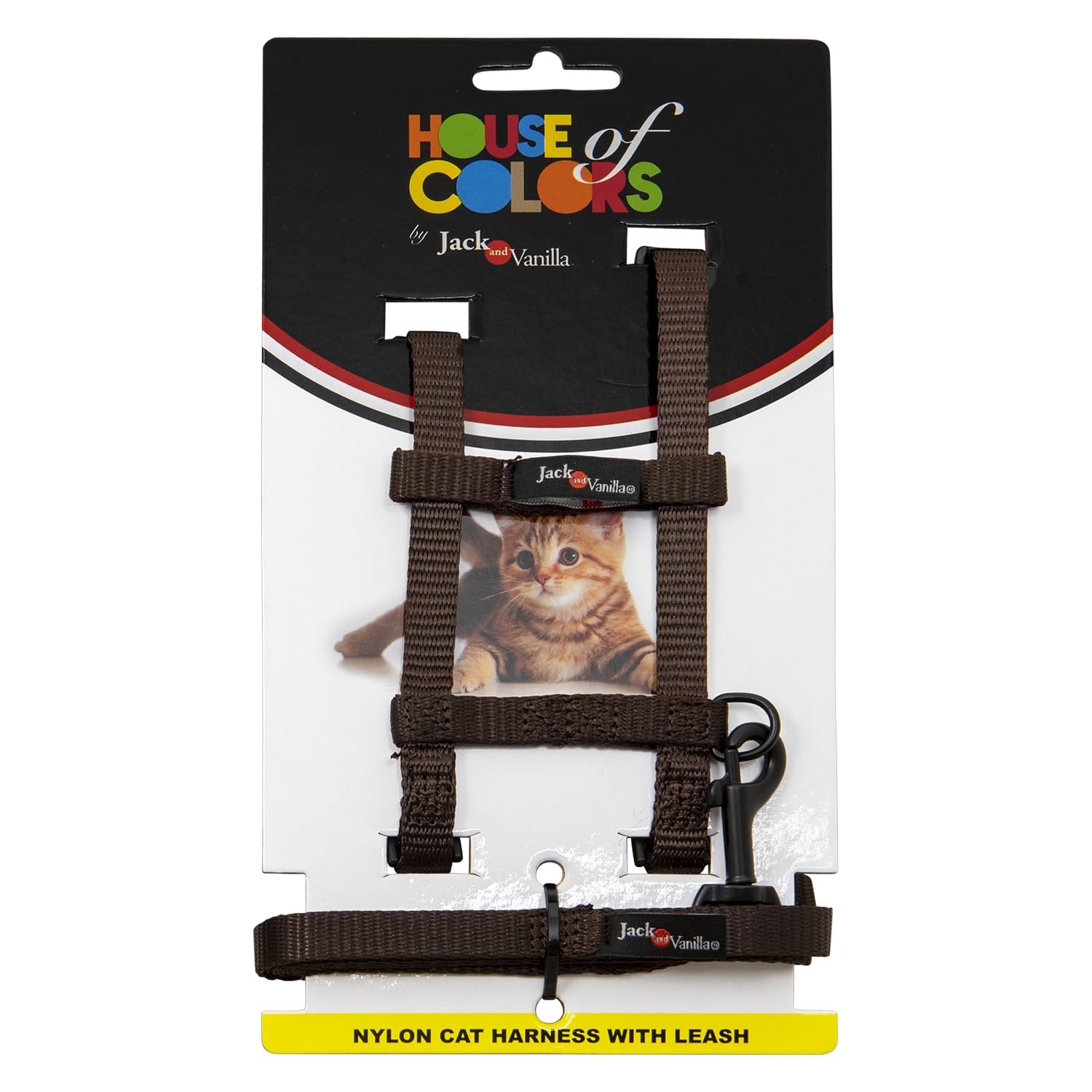 JACK AND VANILLA, Ergonomic Cat Harness with Leash, Durable Nylon, Safety System, Adjustable for Optimal Comfort Size 10 mm