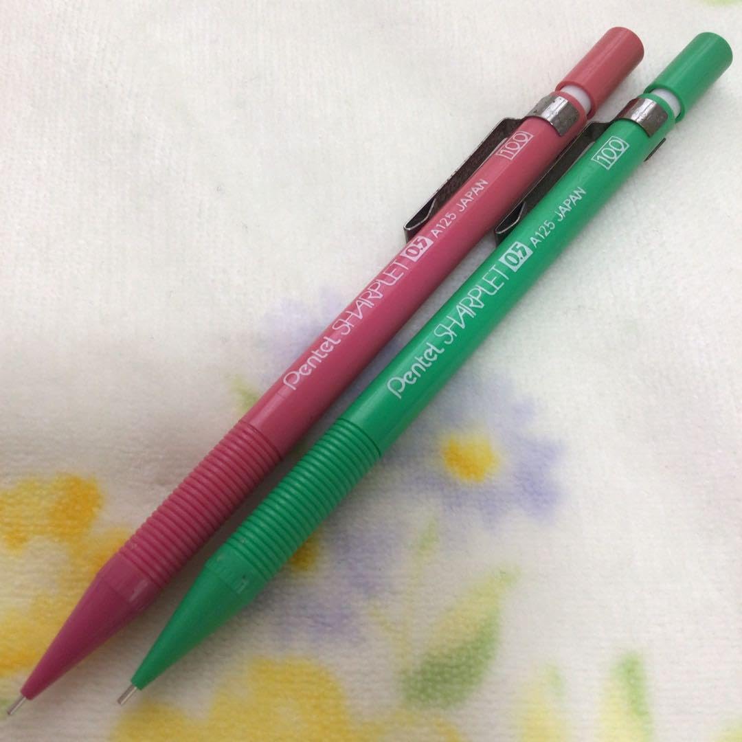 【レア物】★昭和のシャーペン★　40年前頃の物　グリーン、ピンクペア2本セット Amazon.co.jp: シャーペン シャープレット 2本セット 緑 ピンク
