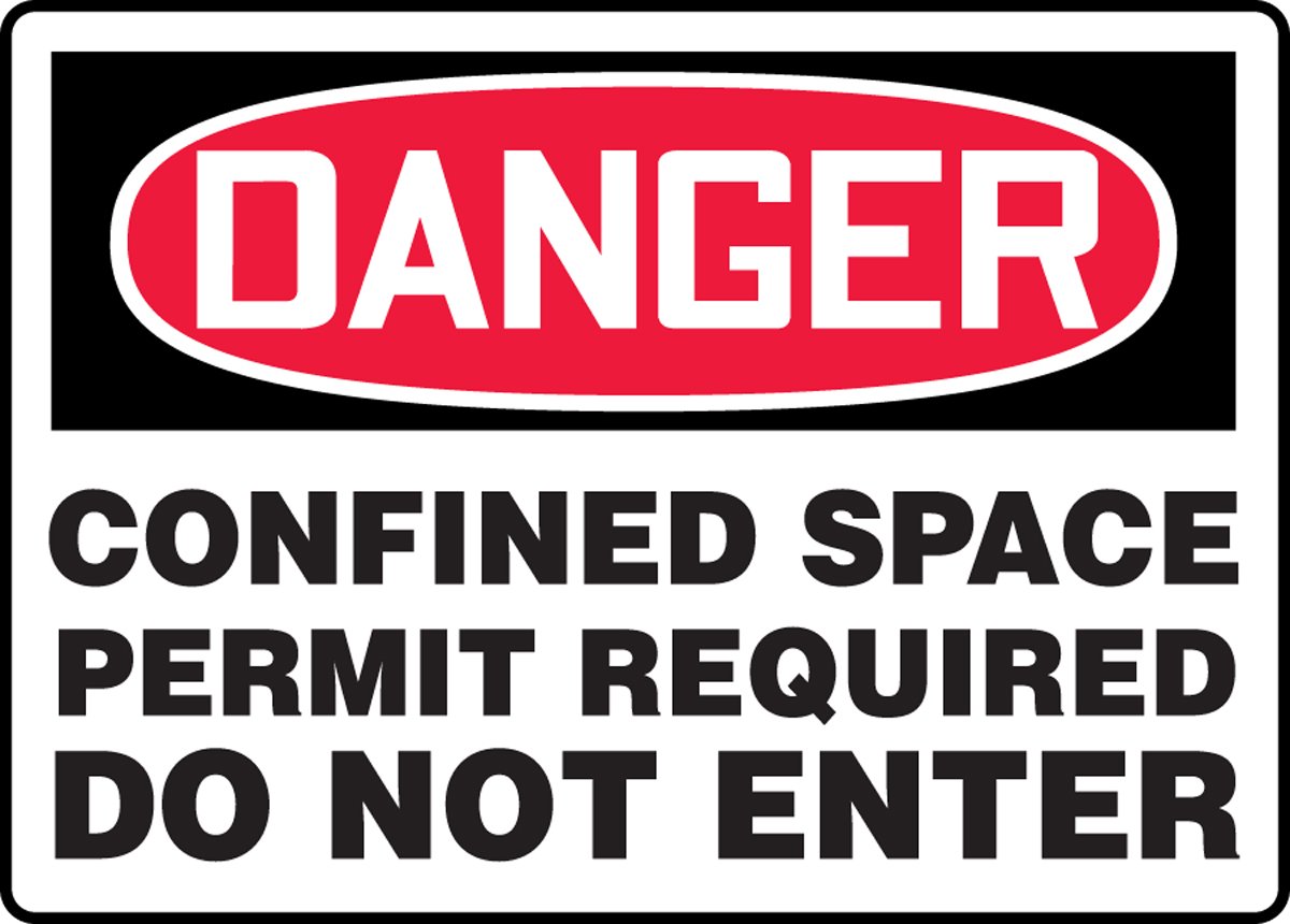 Panneau danger espace confine permis obligatoire MCSP122XP - 2