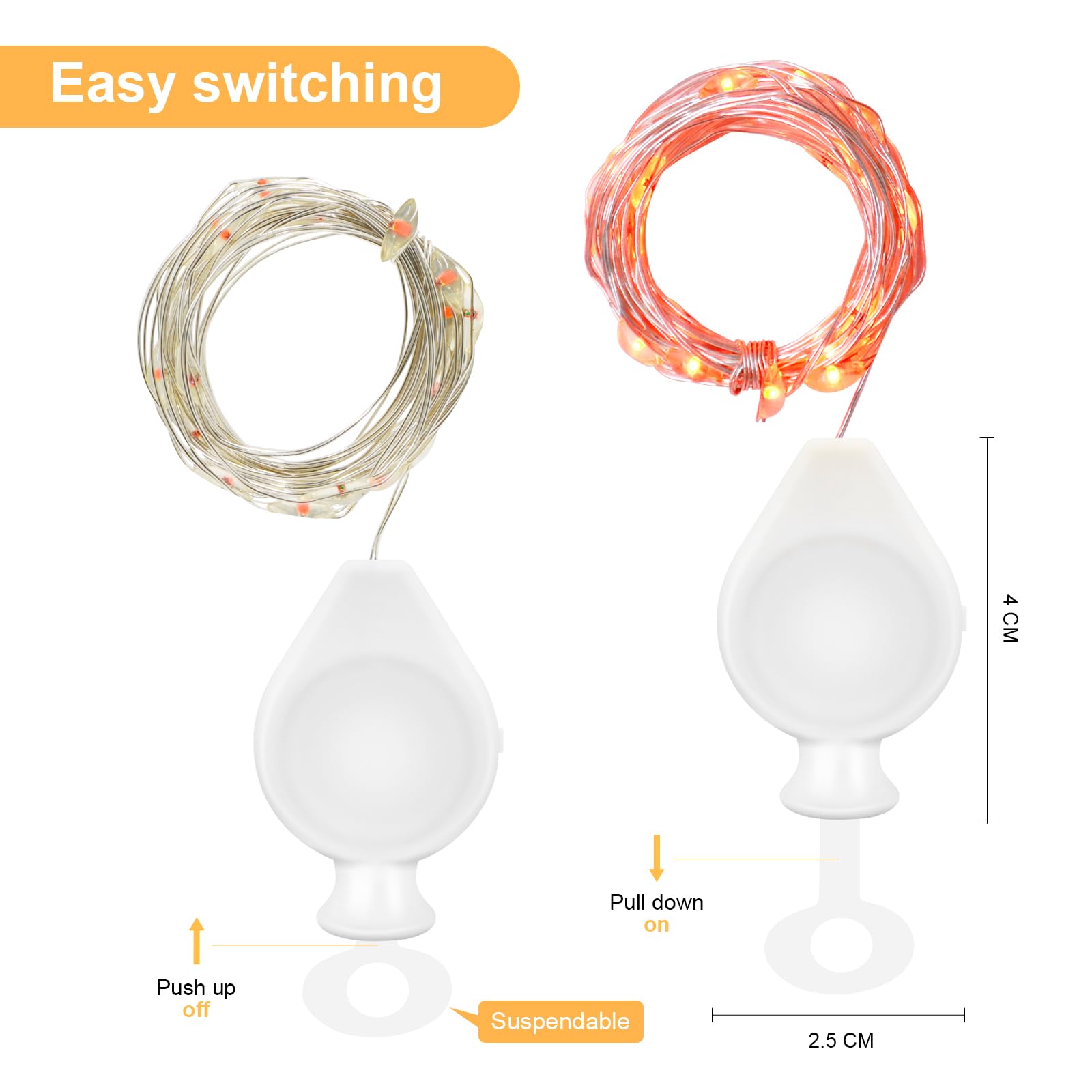 Catena Luminosa Esterno Luci A LED Halloween Withosent, 25m Con 200 Luci, 8 Modalità, Impermeabile IP44, Timer 6h/18h - Arancione E Viola Luci Halloween Esterne