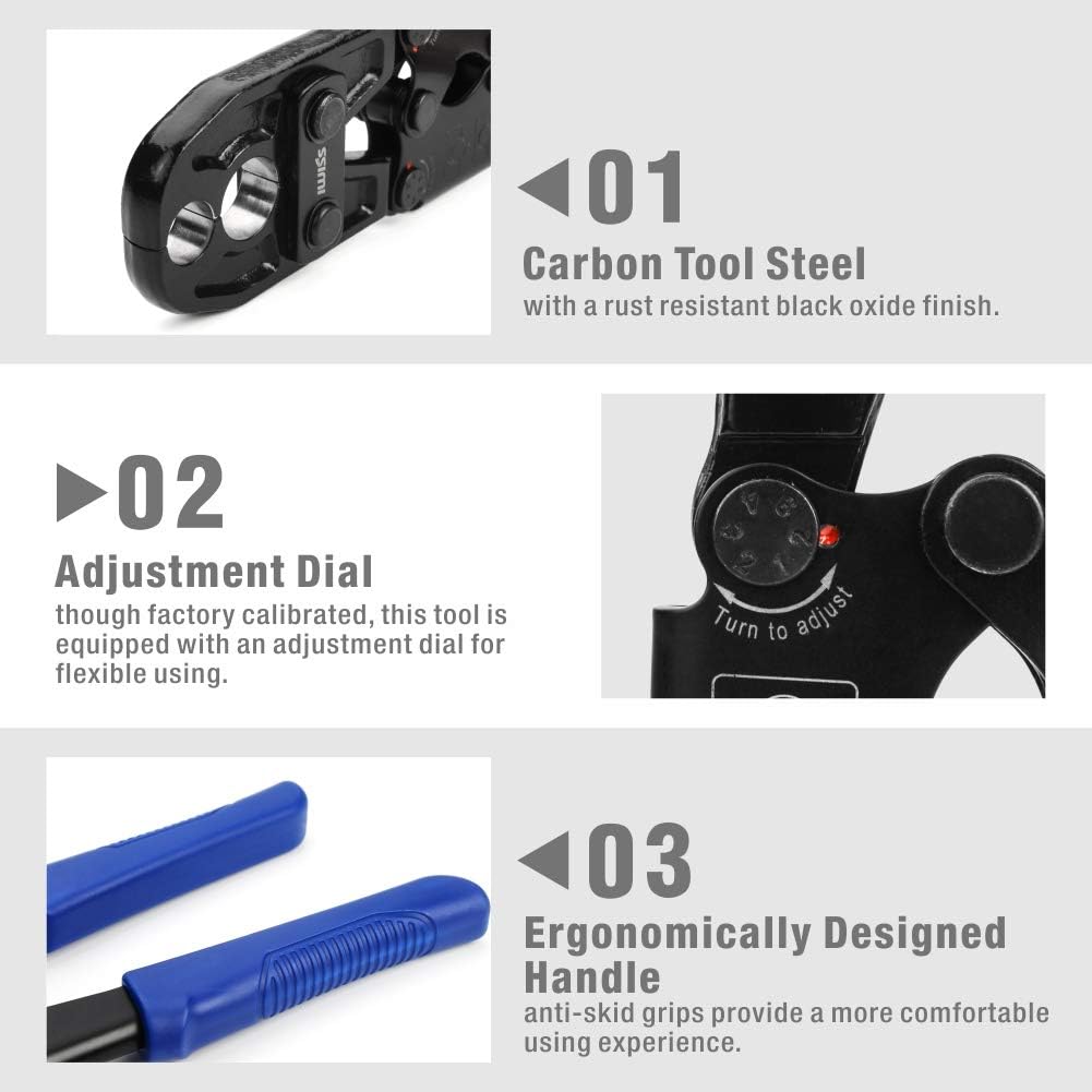 🛒 Crazy Deals IWISS Pex Crimping Tool, 1/2-inch & 3/4-inch Copper Ring Heavy Duty Dual Size, c/w Go/No-Go Gauge Meets ASTM F1807 Promo Discount Up To 70% Off IWISS Pex Crimping Tool, 1/2-inch & 3/4-inch Copper Ring Heavy Duty Dual Size, c/w Go/No-Go Gauge Meets ASTM F1807