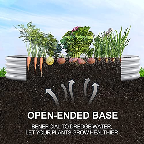 Image of Land Guard 2Pcs Galvanized Steel Raised Garden Bed,8 x 4 x 1 ft Large Metal Raised Planter Beds, Aluminum Raised Garden Bed for Vegetables, 8 x 4 x 1ft(2pcs)