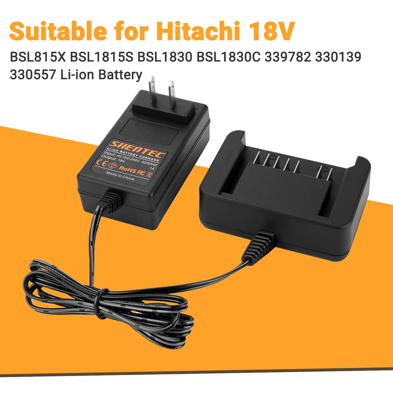Shentec 18V Li-ion Battery Charger Compatible with Hitachi 18V