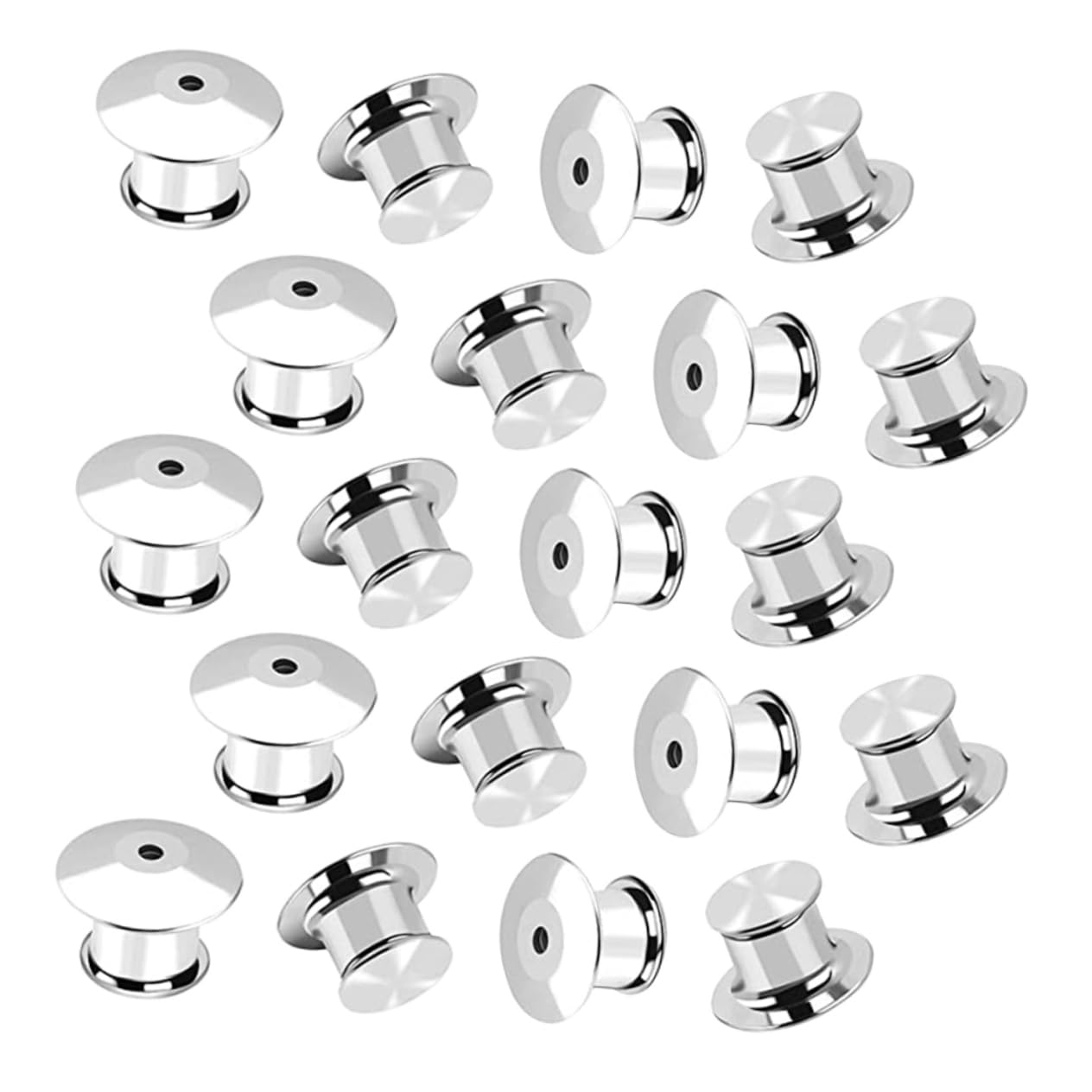 3 Sets Anti-Explosions-Schnalle, Anstecknadel, Stopper, lustige Nadeln, Anstecknadel, Anstecknadel, magnetische Stecknadel, Verschlüsse, rückseitige Verriegelung, blanko, Silber, 60 Stück x 3