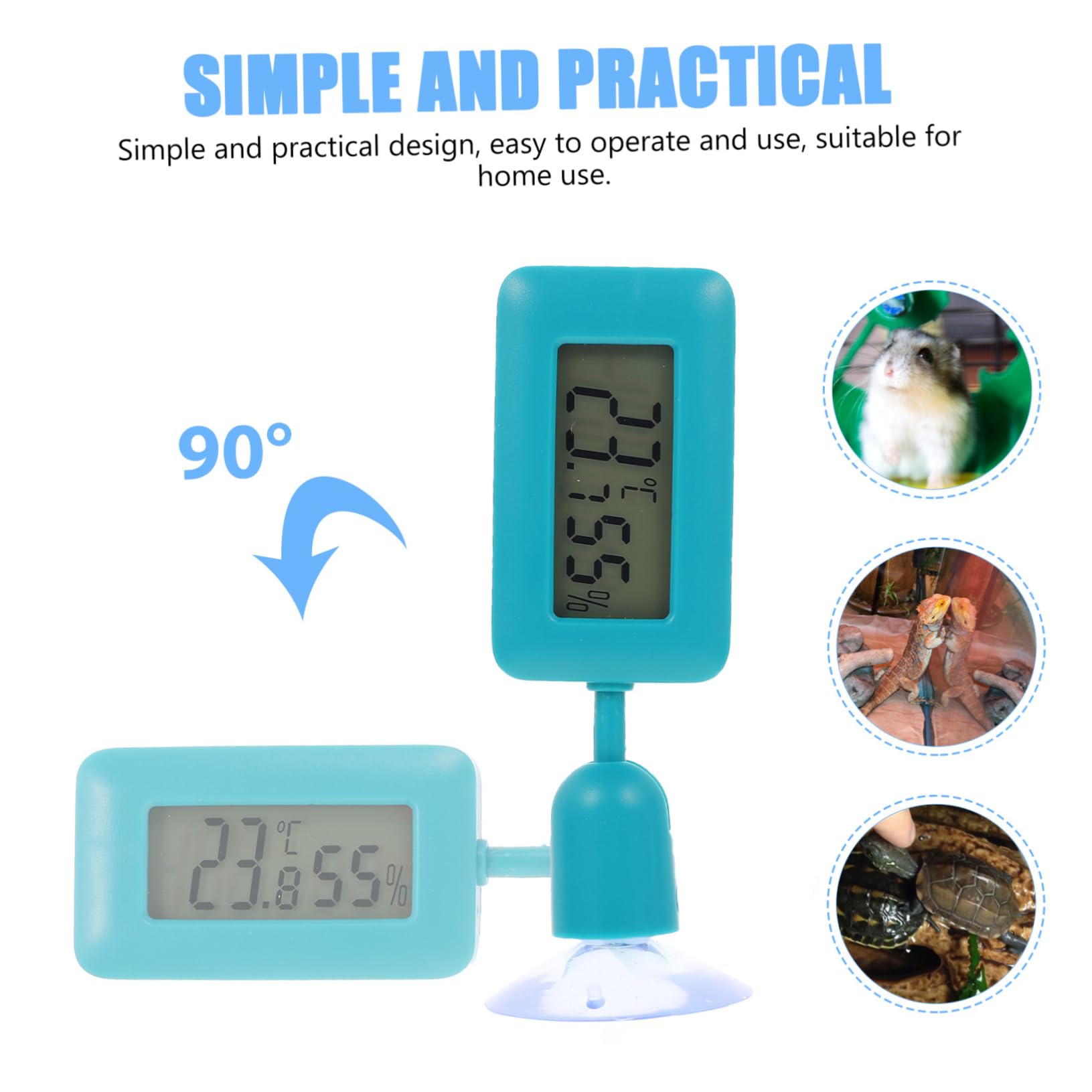 Yardwe 4stücke Digitales Reptil-thermometer Mit Rotationsdesign Und Saugnapf Für Terrarien Und Reptilienbecken Präzise Temperaturmessung Installieren Geeignet Für Zuhause