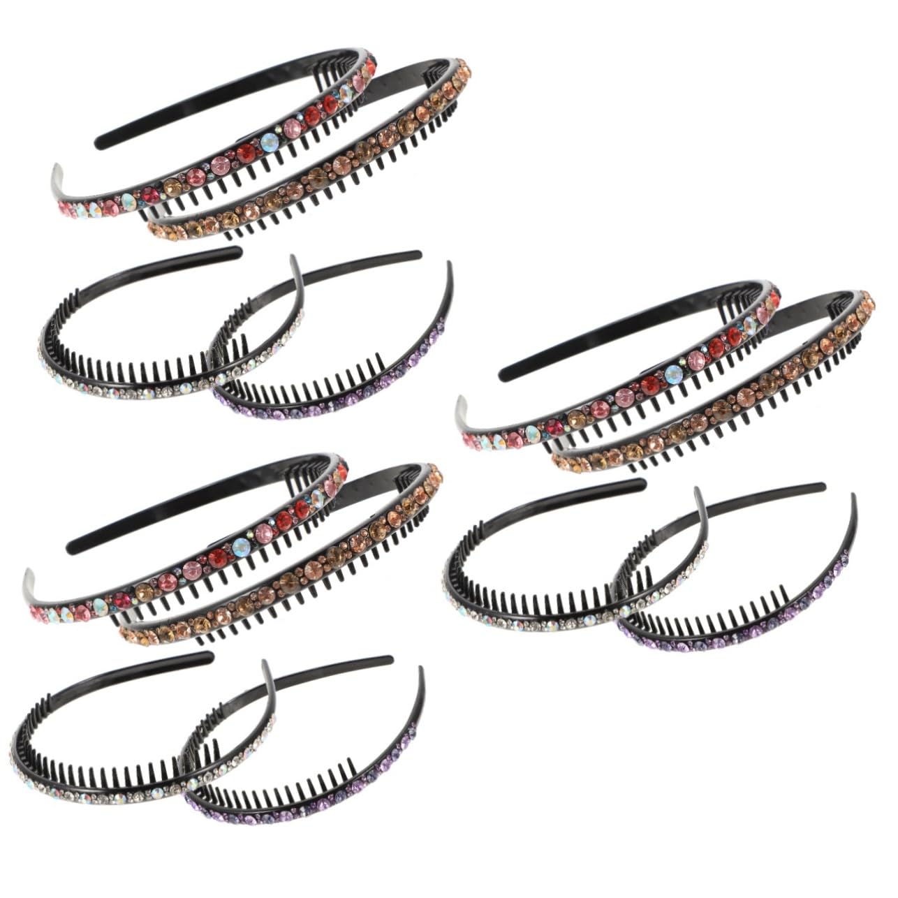 Didiseaon 12pezzi Cerchietti Eleganti Con Strass Design Leggero e Antiscivolo Per Donne Accessori Per Pratici e Delicati Per Casa e Attività Quotidiane