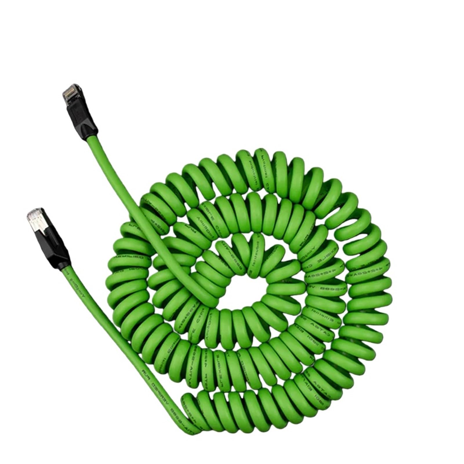 Generico Cavo di rete schermato a molla CAT6A Gigabit, cavo a spirale servo RJ45 schermato a 8 pin, linea PUR industriale CTA6A for robot(3 meters)
