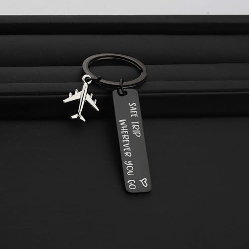 Miniatura 4 de ENSIANTH Llavero Safe Trip Wherever You Go - Llavero de viaje seguro para asistentes de vuelo, regalo de piloto, joyería de aviación, regalo