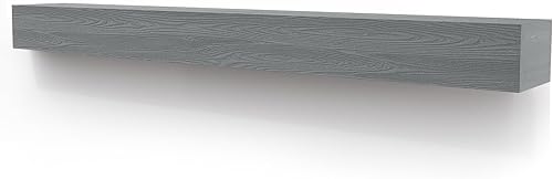 Miniatura 7 de THLYNSAM Mantel para chimenea de 48 pulgadas, estante flotante con acabado rústico, estante de pared de madera con soporte invisible resistente para