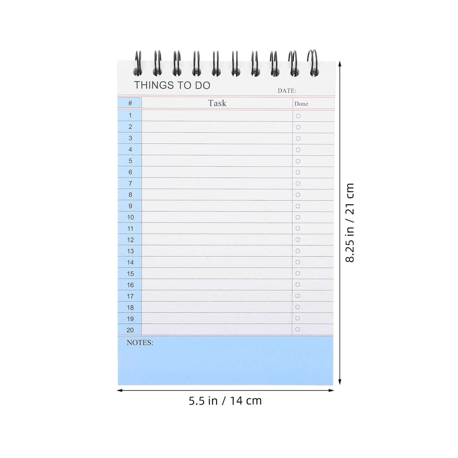 PLAFOPE 2 Paquetes cuaderno organizador planificador diario planificador escolar Cuaderno de espiral pequeño de notas Sky-blue