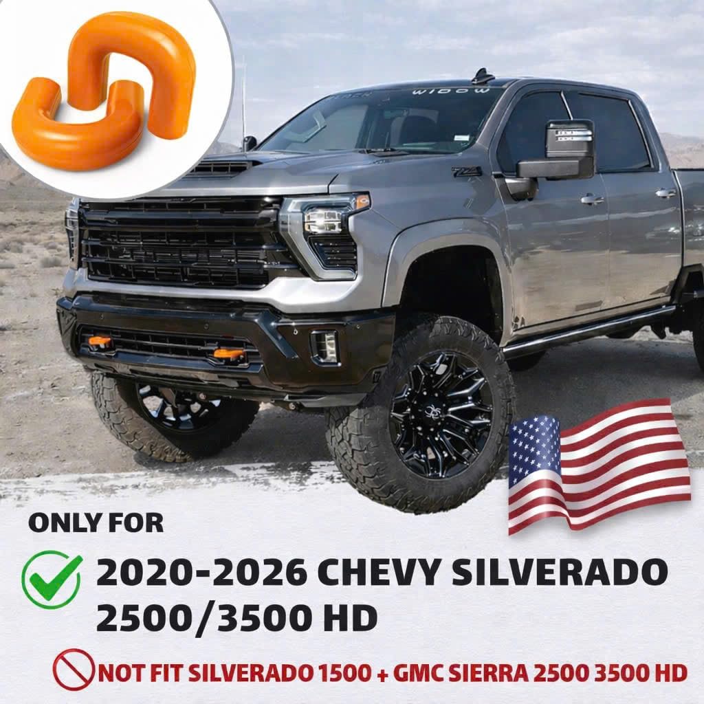 Fundas de gancho de remolque compatibles con Chevy Silverado 2500/3500 HD 2020-2026, goma de silicona, rojo y blanco, diseño mejorado (naranja)