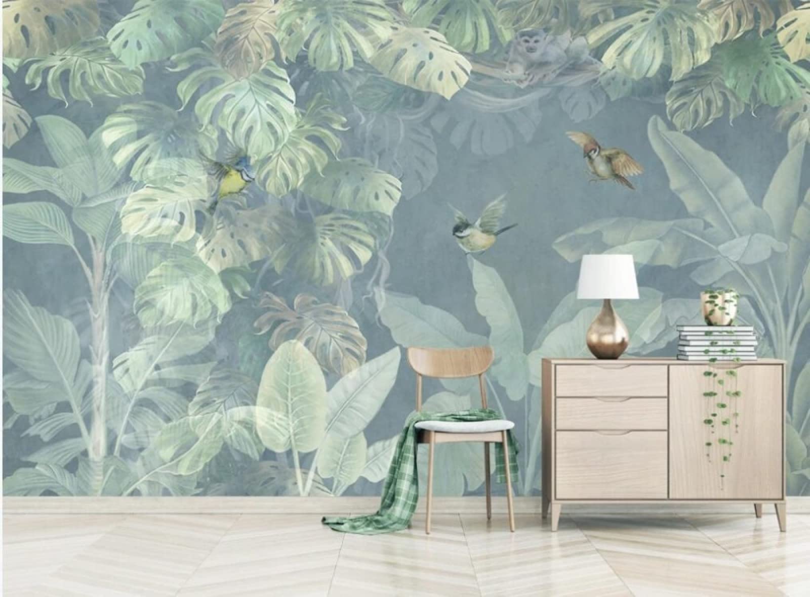 Papier peint mural 3d plantes tropicales ILIYA intissé