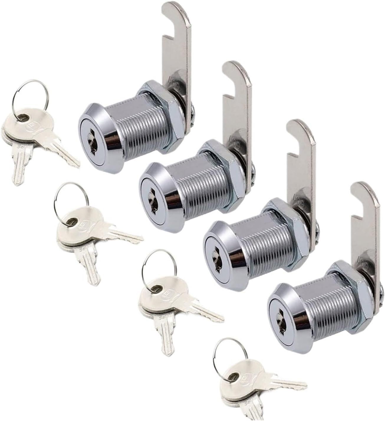 Lock Cylinder， 2 Pack Cabinet Locks with Iron Keys Cam Cylinder Lock Secure Drawer Mailbox Padlock File RV Storage Hardware(25mm Different Key)
