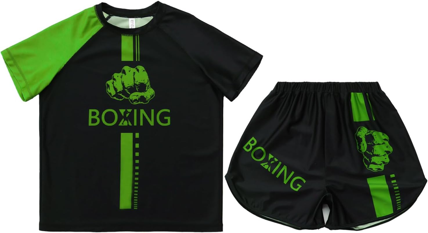 CHICTRY Muay Thai Short voor kinderen, Muay Thaise broek, junior jongens en meisjes, kickboksen broek voor vechtsport, kooigevecht en training, blauw, 122-128