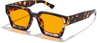 Trendy Amber Blue Light Blocking Glasses Orange Lens for Better Sleep,Computer Eye Strain Men Women Gaming Glasses