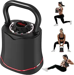 ERGOLIFE 6.5LB-40LB Adjustable Kettlebell Set, 6-in-1 Quick Weight Change, Space-Saving for Home Gym