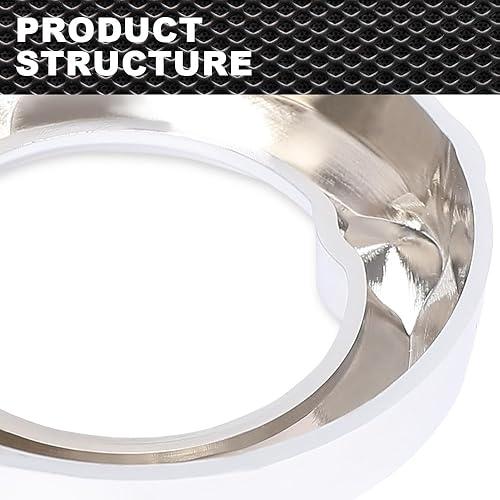 Miniatura 7 de CNNELL Cubierta de calibre blanca compatible con visera Older Freightliner Century White Jewel de 1 58 pulgadas de apertura, 2 38 pulgadas de