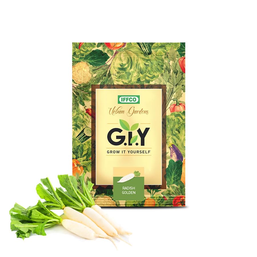IFFCO Urban Gardens - Raddish Golden 10gm, 884 Seeds - GIY Vegetable Seeds for Home Gardening & Kitchen - Safed Mooli ke Beej (B0DG89CFPF) Amazon Price History, Amazon Price Tracker
