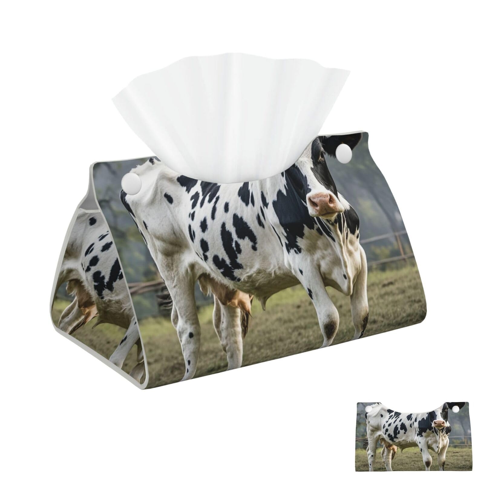 Spotted Cow Tissue Box Cover Square Cube Boxes