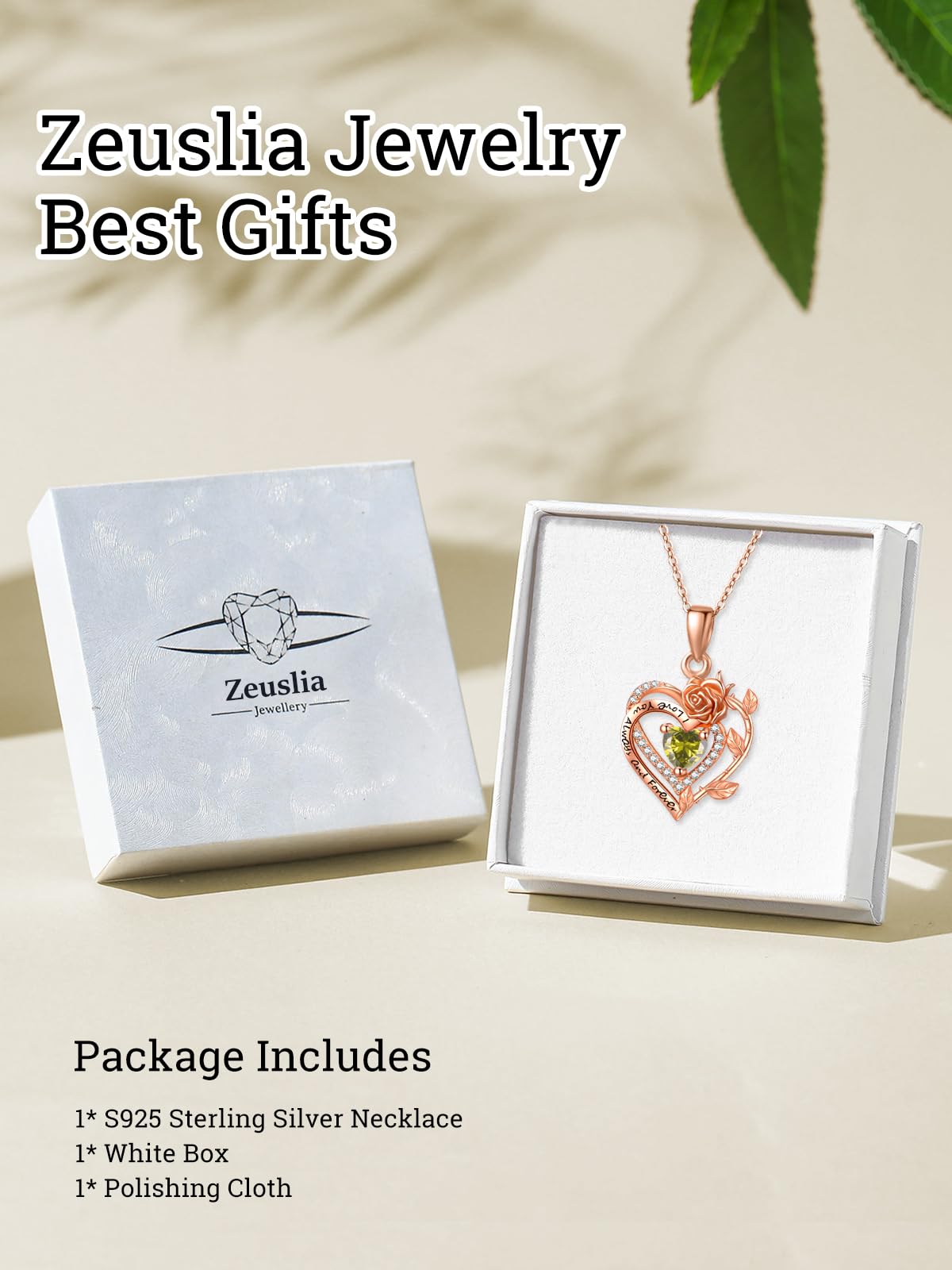 S925 Silber Rose Herz Halskette für Damen, Mama Geburtstag Hochzeit Jahrestag Geschenke, Freundin Tochter Rose Schmuck mit Geburtsstein Anhänger