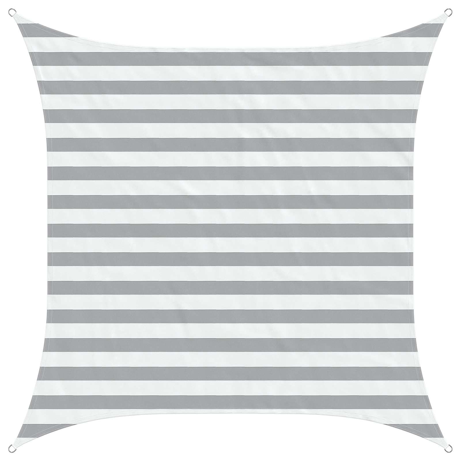 vidaXL Sun Shade Sail Light Grey and White 2 x 2 m, Balcony Canopy, Modern Outdoor Shade Sail, UV-Resistant Sunshade for Garden, Patio and Poolside, Weather Cover and Shelter