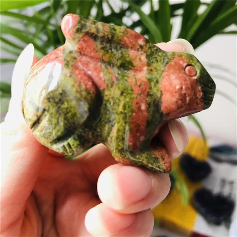 DPURPIWADY Crystal Animal Statue Quartz Carved Tiger Eye Stone Ornament (Color : Light Green)