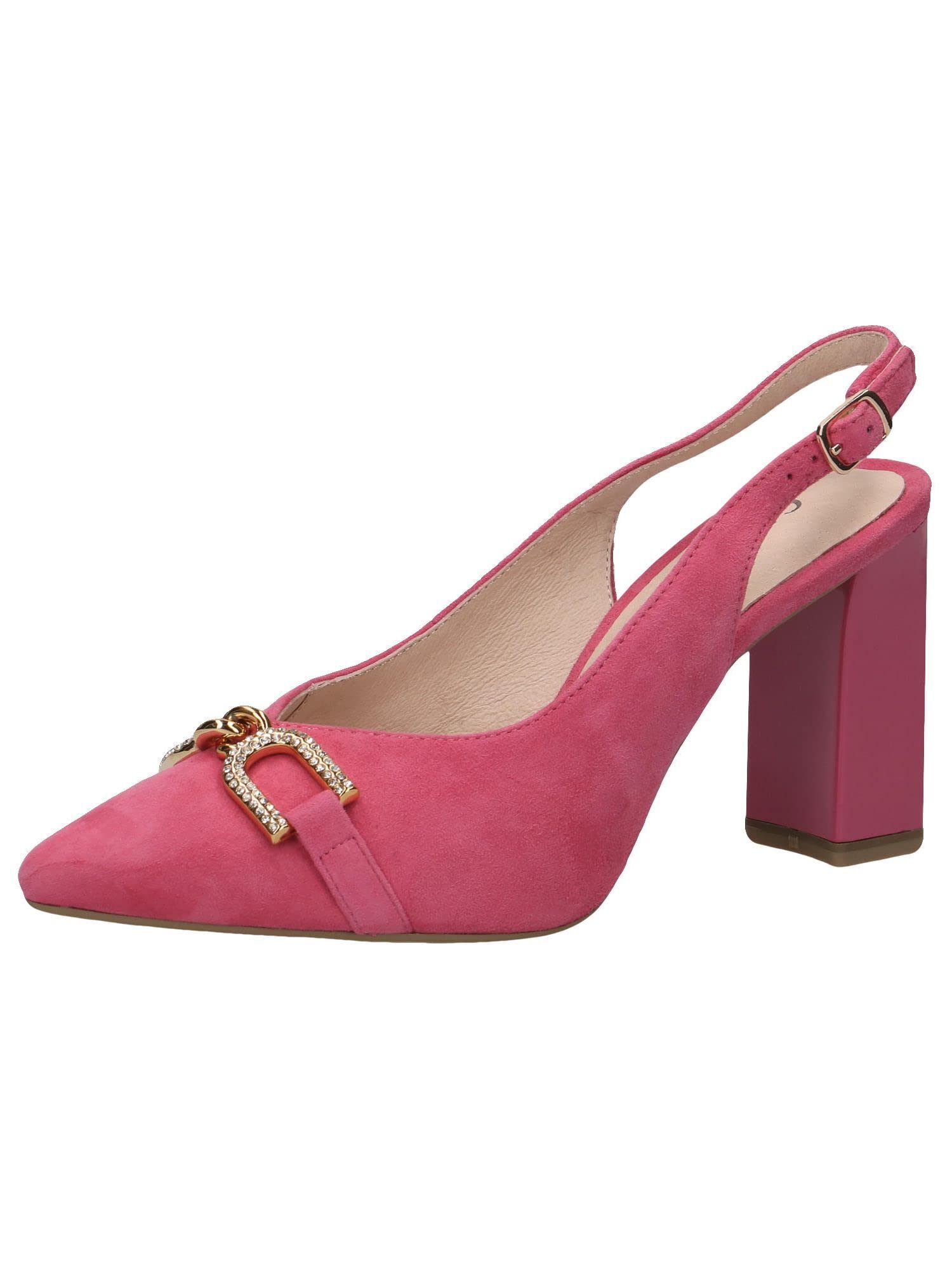 CAPRICE Women's 9-9-29600-20 Pumps Sling, Fuchsia Suede, 4.5 UK