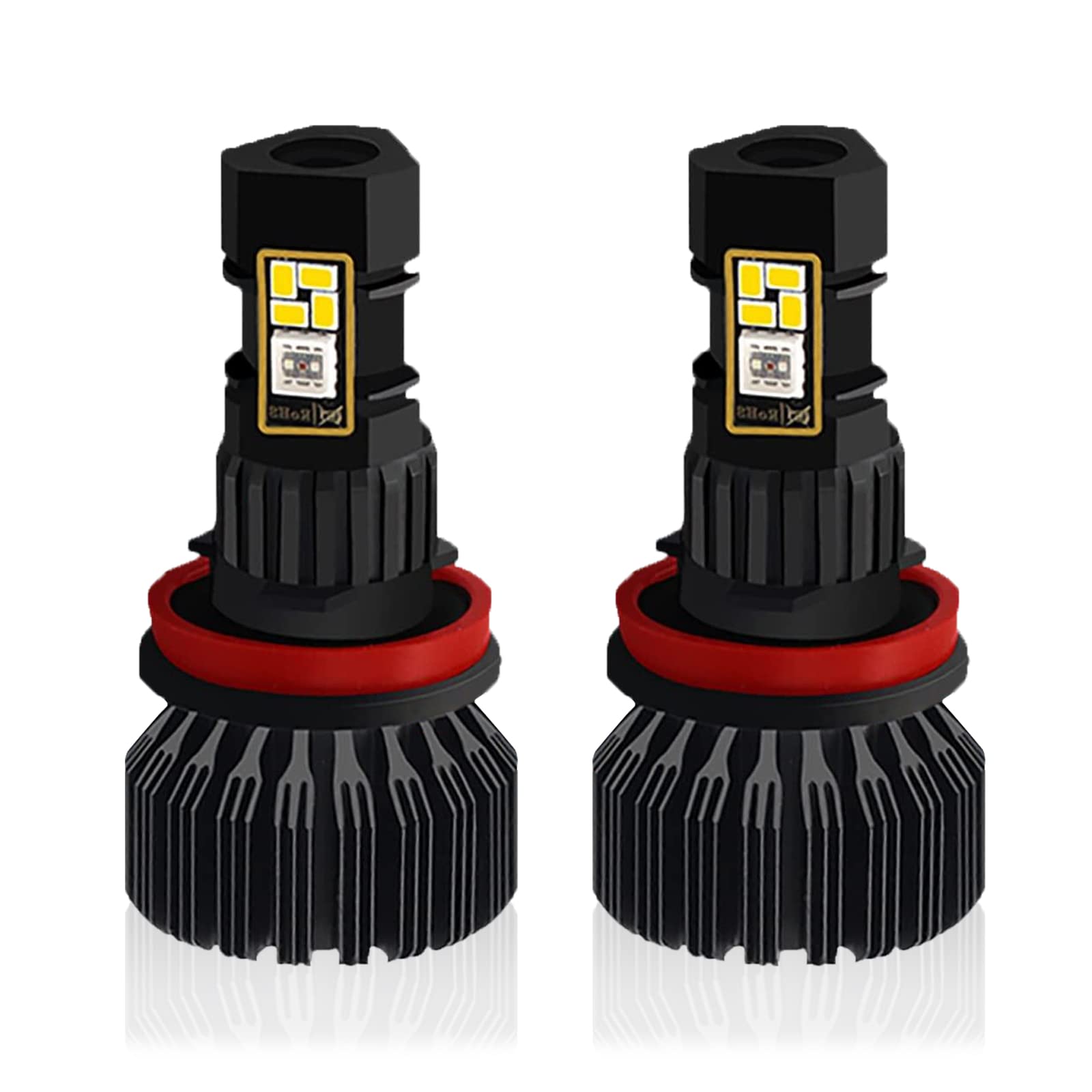 Photo 1 of CIIHON H11 RGB LED Fog Light Bulb H11 H8 H9 Color Changing Fog Lights Multicolor Wireless APP Bluetooth Control 1800 Lumens DRL Fog Driving Lights Bulbs Replacement Pack of 2