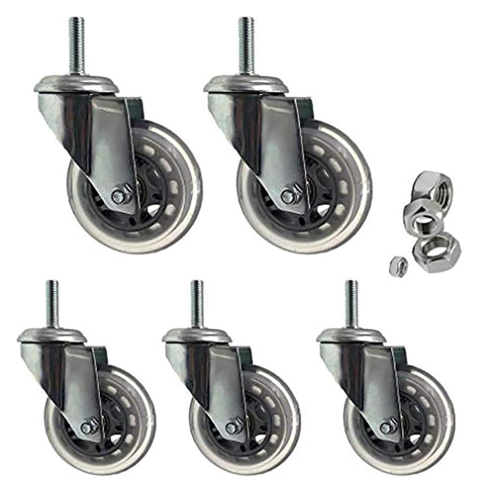 GYRAZXS Heavy Duty Swivel Wheels for Carts & Workbenches 660 lbs Load Capacity Replacement Casters with Brake Furniture Moving Wheels Threaded Stem & Versatile